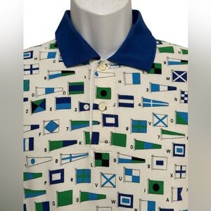 Brooks Brothers Mens Polo Shirt Size‎ Nautical Flags Sailing Slim Fit M